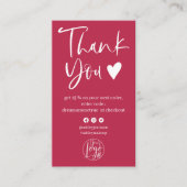 Cooles Drehbuch magenta Logo Bestellung Vielen Dan Visitenkarte (Vorderseite)