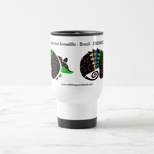 Cooles dreiseitiges ARMADILLO - gefährdetes Tier Reisebecher (Mittel)