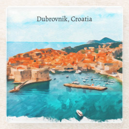 Cooles Dubrovnik Kroatien Adria Küste Panorama Aus Glasuntersetzer