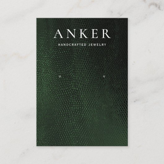 Cooles dunkelgrünes Ledervorlagendisplay Visitenkarte (Vorderseite)