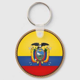 Cooles Ecuador-Flaggen-Siegel Schlüsselanhänger