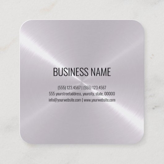 Cooles Edelstahl-Metallsiegel #8 Quadratische Visitenkarte (Rückseite)