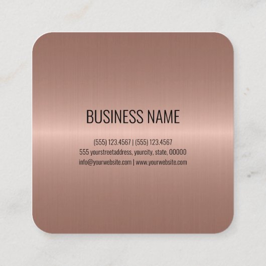 Cooles Edelstahlblech 3 Quadratische Visitenkarte (Rückseite)