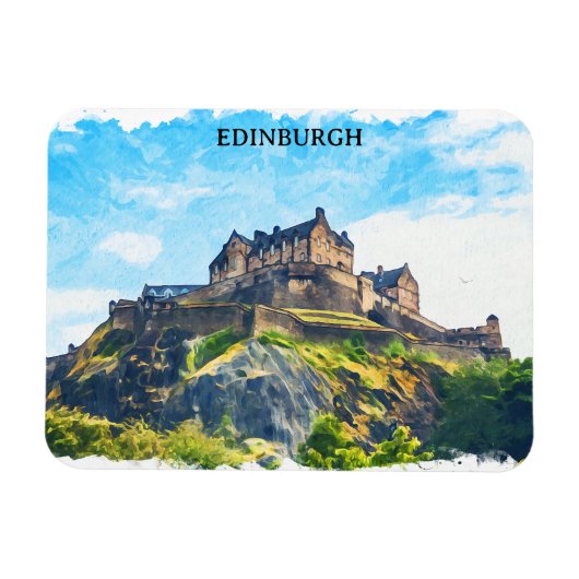 Cooles Edinburgh Schottisches Schloss Malerei Magnet (Horizontal)
