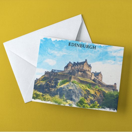 Cooles Edinburgh Schottisches Schloss Malerei Postkarte