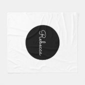 Cooles Editierbares Weißskript Retro-Modernes Desi Fleecedecke (Vorderseite (Horizontal))