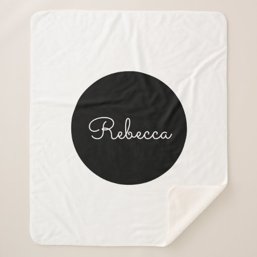 Cooles Editierbares Weißskript Retro-Modernes Desi Sherpadecke (Vorderseite)