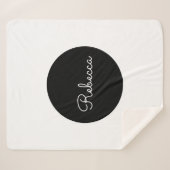 Cooles Editierbares Weißskript Retro-Modernes Desi Sherpadecke (Vorderseite (Horizontal))