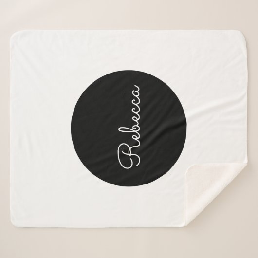 Cooles Editierbares Weißskript Retro-Modernes Desi Sherpadecke (Vorderseite (Horizontal))