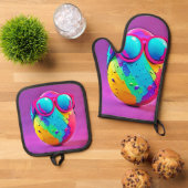 Cooles Ei Ofenhandschuh & Topflappen-Set (Oben Unten)