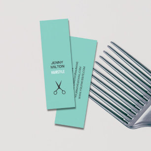 Cooles einfaches blaues Schwarzes Scissors Mini Visitenkarte