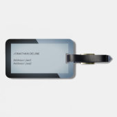 Cooles Einfaches dunkles geometrisches Fettmonogra Gepäckanhänger (Rückseite horizontal)