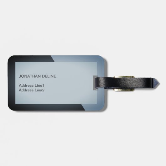 Cooles Einfaches dunkles geometrisches Fettmonogra Gepäckanhänger (Rückseite horizontal)