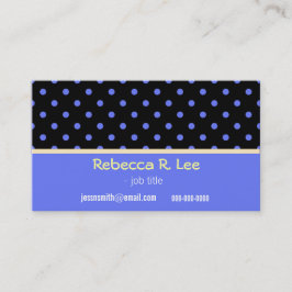 cooles, einfaches, elegantes blaues Polka-Dots-Ges Visitenkarte