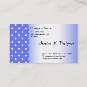 cooles, einfaches, elegantes blaues Polka-Dots-Ges Visitenkarte