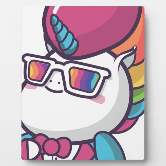 Cooles Einhorn Fotoplatte (Vorderseite)