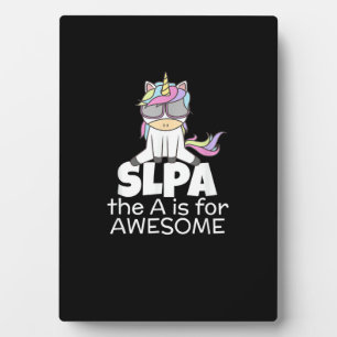 Cooles Einhorn für SLPA Sprachpathologe Fotoplatte