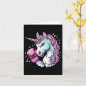 Cooles Einhorn-Gesichtskostüm mit lustigen Boxhand Karte (Gelbe Blume)