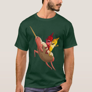 Cooles Einhorn Hotdog Funny Horned Horned Horned F T-Shirt