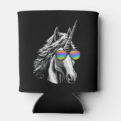 Cooles Einhorn mit Regenbogenblase Dosenkühler (Rückseite)