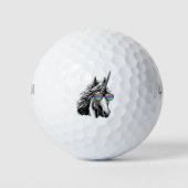 Cooles Einhorn mit Regenbogenblase Golfball (Vorderseite)