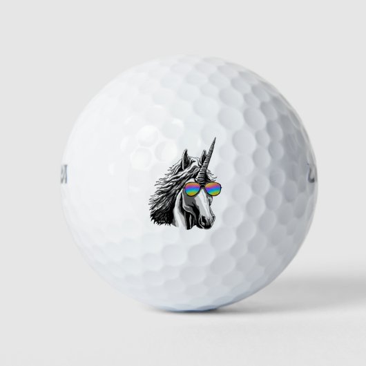 Cooles Einhorn mit Regenbogenblase Golfball (Vorderseite)