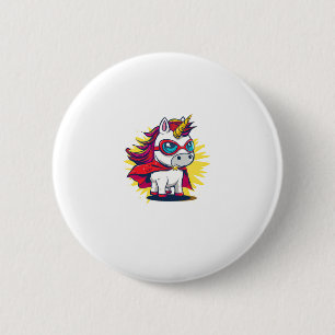 Cooles Einhorn mit Superheld Cape Costume Long Sle Button