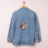 Cooles Einhorn mit Superheld Cape Costume Long Sle Jeansjacke (Hangar)