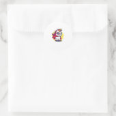 Cooles Einhorn mit Superheld Cape Costume Long Sle Runder Aufkleber (Tasche)