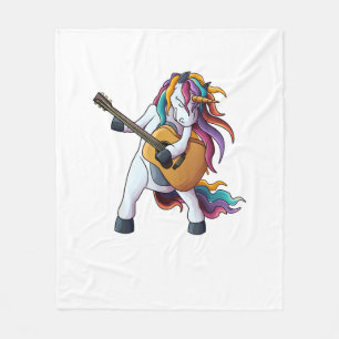 Cooles Einhorn spielt Gitarre _ Lustiges Tier Guit Fleecedecke