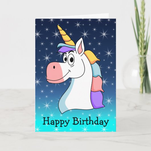 Cooles Einhorn zum Geburtstag Karte (Vorderseite)