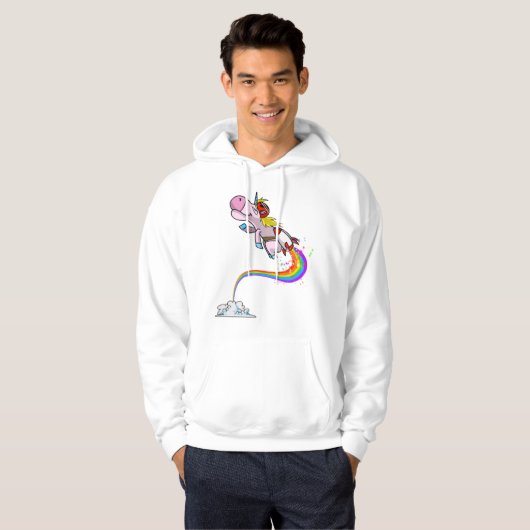 Cooles Einicorn Jetpack Regenbogen Funny Horned Ho Hoodie (Vorne ganz)