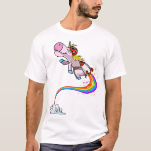 Cooles Einicorn Jetpack Regenbogen Funny Horned Ho T-Shirt