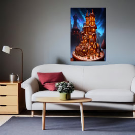 Cooles einzigartiges Dorf Gingerbret | Art der AI Poster