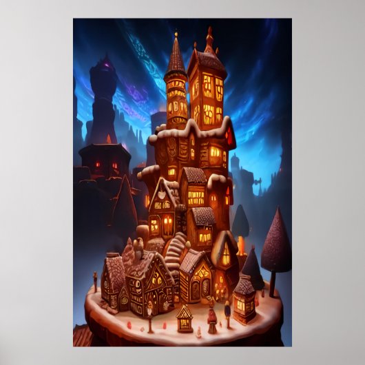 Cooles einzigartiges Dorf Gingerbret | Art der AI Poster (Vorne)