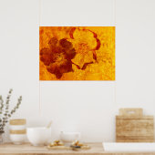 Cooles, einzigartiges Kunstdesign in Rot-Gelb Poster (Küche)