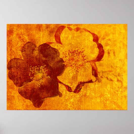 Cooles, einzigartiges Kunstdesign in Rot-Gelb Poster (Vorne)