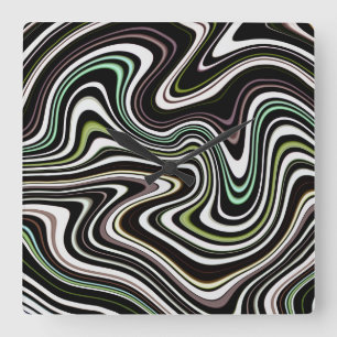 Cooles einzigartiges Muster Quadratische Wanduhr