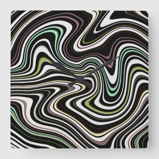 Cooles einzigartiges Muster Quadratische Wanduhr (Vorderseite)