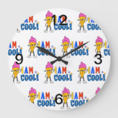 Cooles Eis Große Wanduhr (Vorderseite)