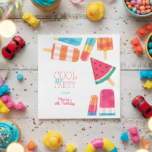 cooles Eis in Wasserfarbe Party Geburtstag