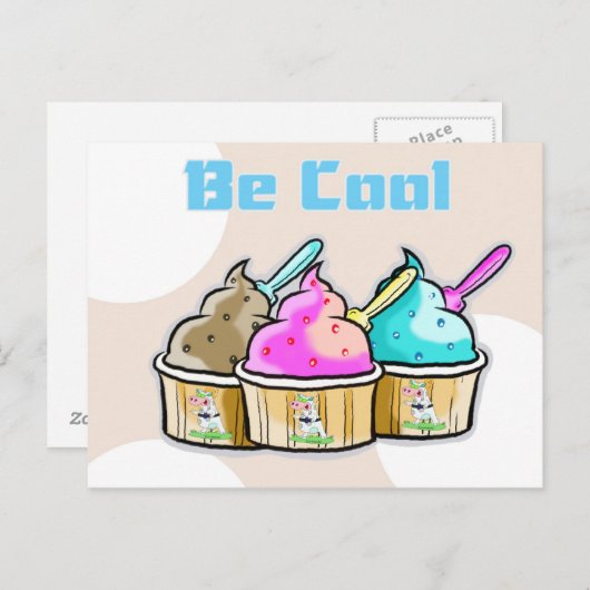 cooles Eis Postkarte (Vorne/Hinten)