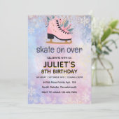 cooles Eis Skaten Party 8. Geburtstag Einladung (Stehend Vorderseite)