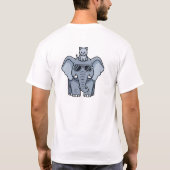 Cooles Elefant mit Kätzchen Cartoon T-Shirt (Rückseite)