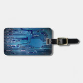 Cooles Elegantes Blue Circuit Board Schwarz Gepäckanhänger (Vorderseite horizontal)