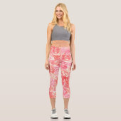 Cooles elegantes Korallenriff Rosen Capri Leggings (Vorderseite)