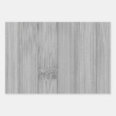 Cooles, elegantes Schwarz-Weiß-Bambusholz Geschenkpapier Set (Vorderseite 2)