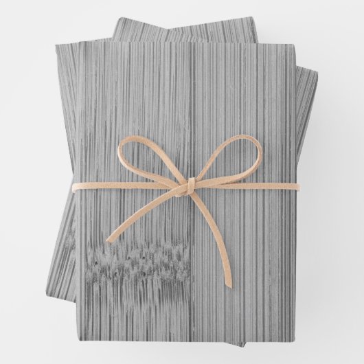 Cooles, elegantes Schwarz-Weiß-Bambusholz Geschenkpapier Set (Beispiel)