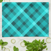 Cooles elegantes Türkisfarben Kariert Küchentuch (Gefaltet)