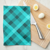 Cooles elegantes Türkisfarben Kariert Küchentuch (Viertel Falte)